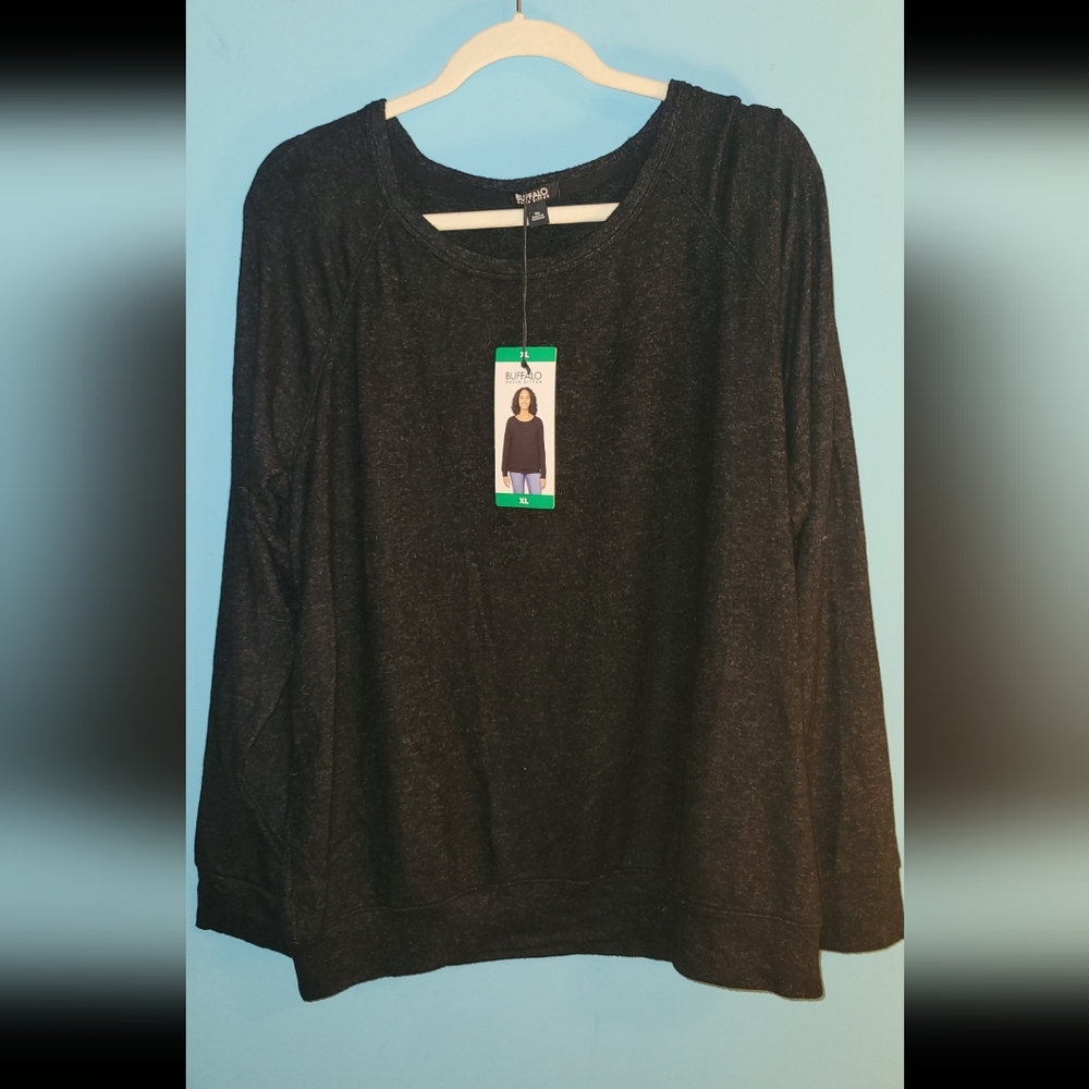 NWT Buffalo by David Bitton Women's Pullover Sweater Black Size Large